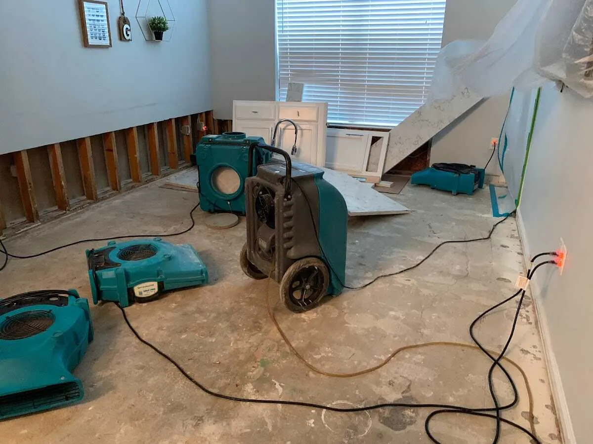 Dehumidifier in flood-cut room for Water Extraction & Removal in Richmond Hill